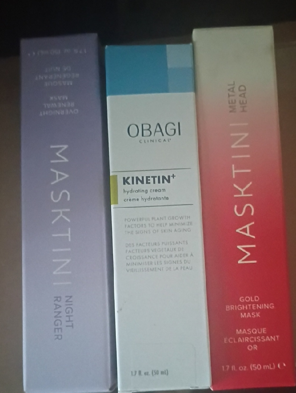Obagi Kinetin+ Hydrating Cream Box with Purple and Blue Accents